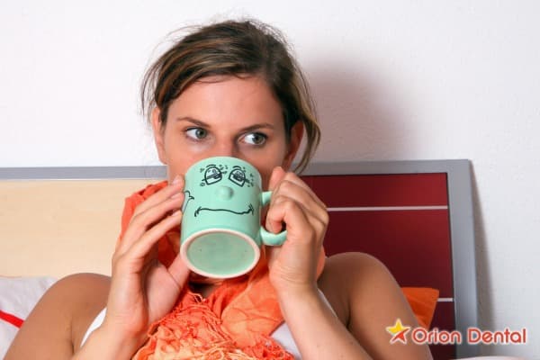 Stock image of a person resting with a cold