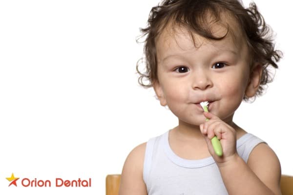 Stock image of a toddler smiling