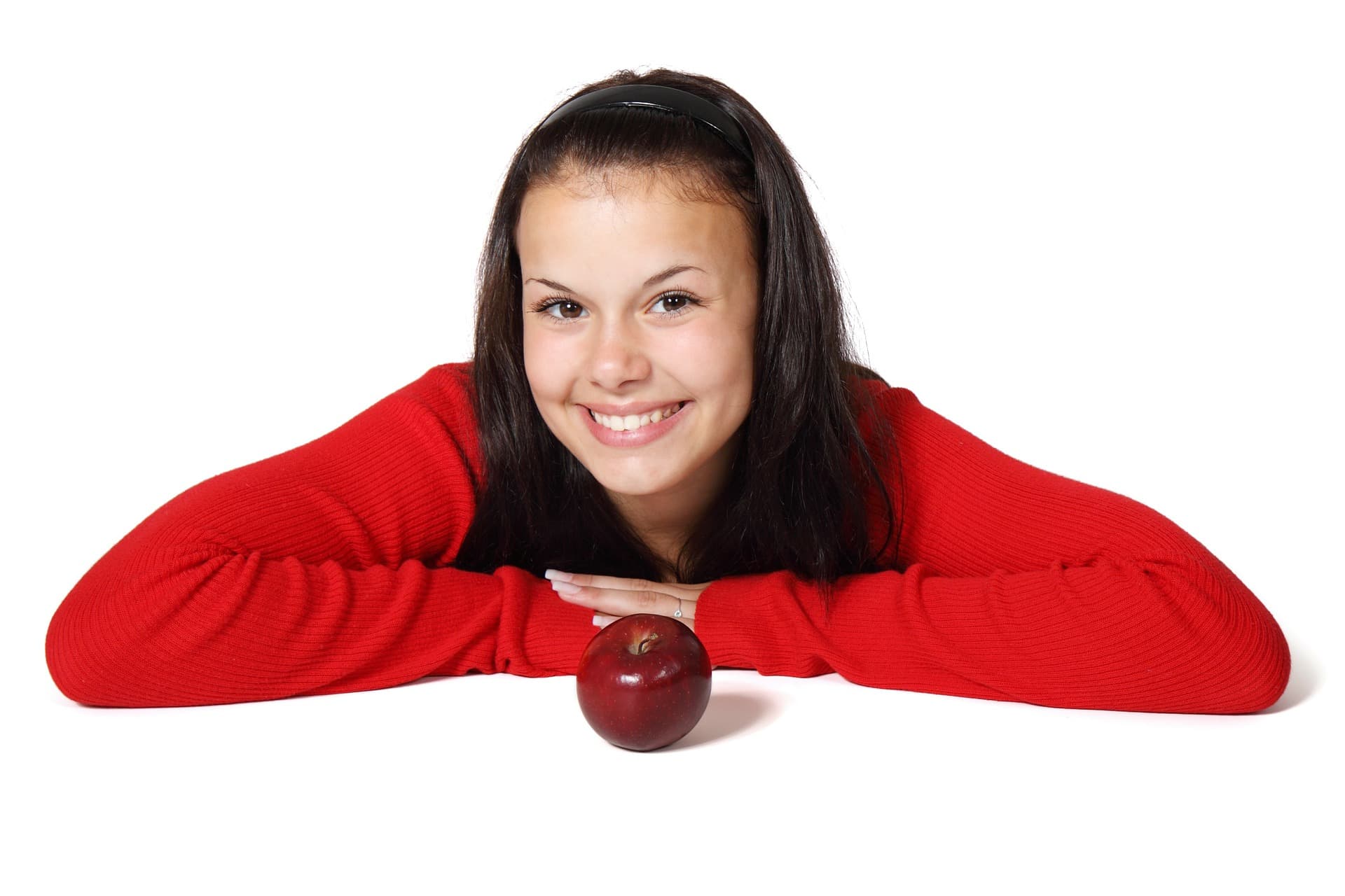 Stock image of a person smiling