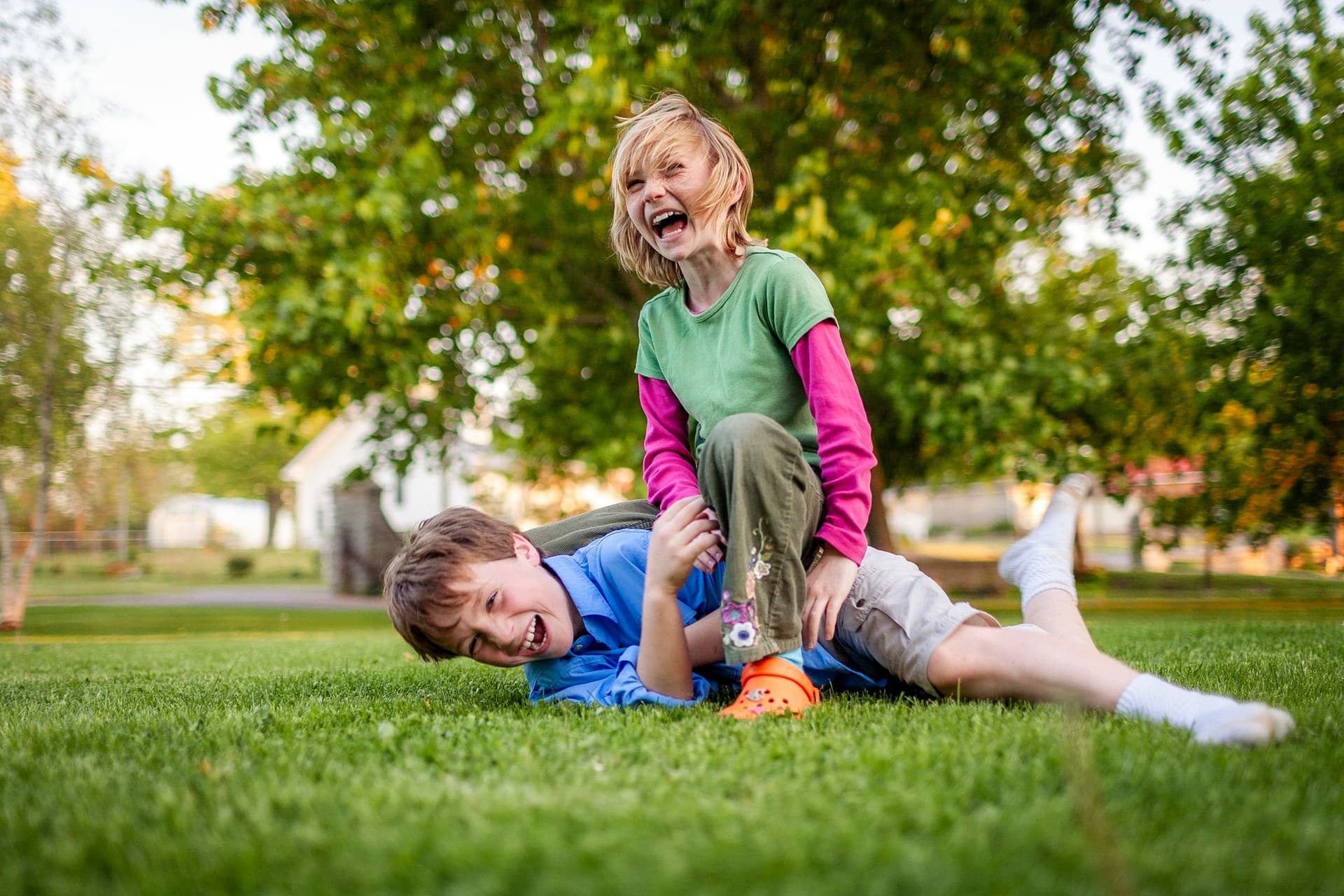 Stock image of a child running outdoors