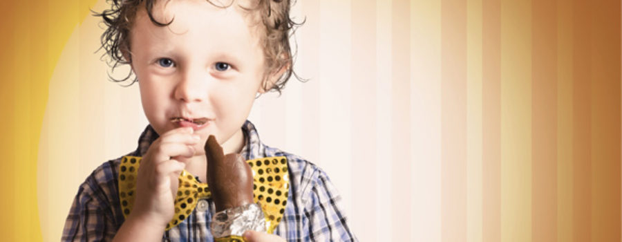 Young boy with chocolate